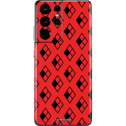 DC Comics Harley Quinn Logo Pattern Galaxy S21 Ultra 5G Skin